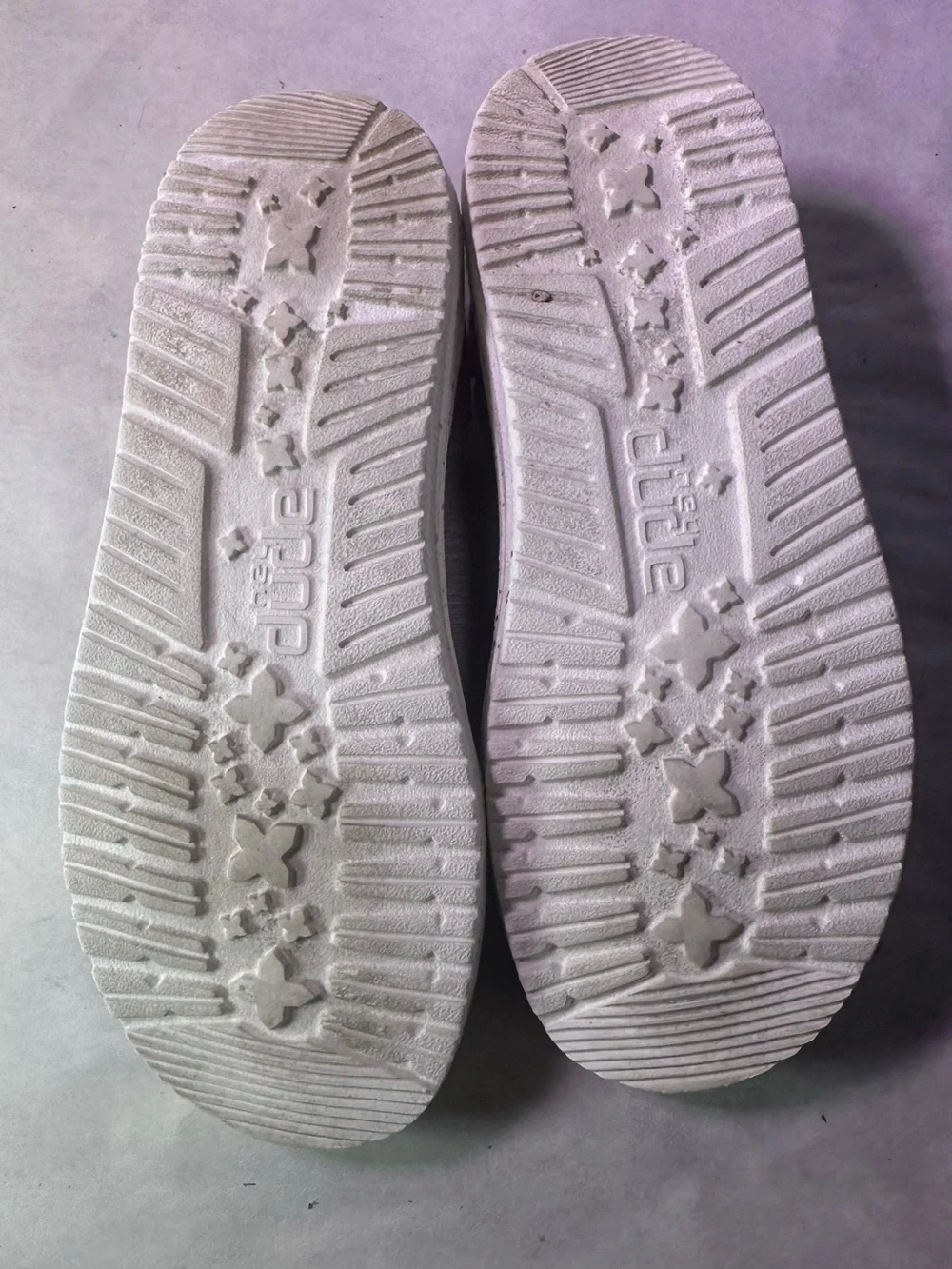 Hey Dude Kids Grey Canvas Moccasins with Pink Accents